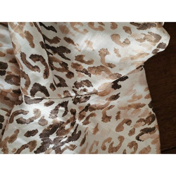 Hale Bob Chettah paisley wide leg pants pull on blue tan small pockets - Picture 7 of 8